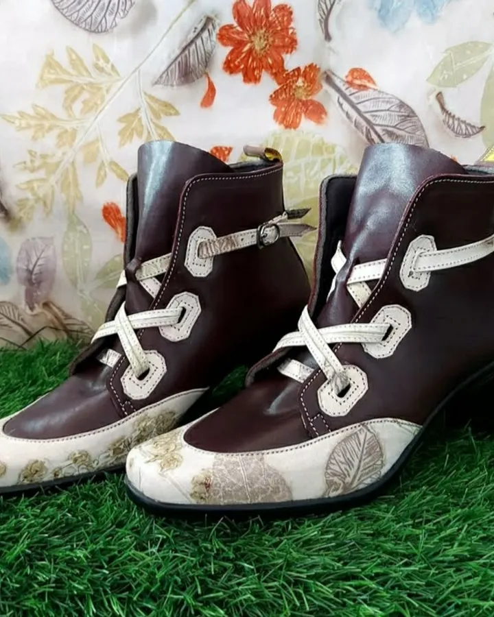 Sepatu Boot Ecoprint Kulit Size 40