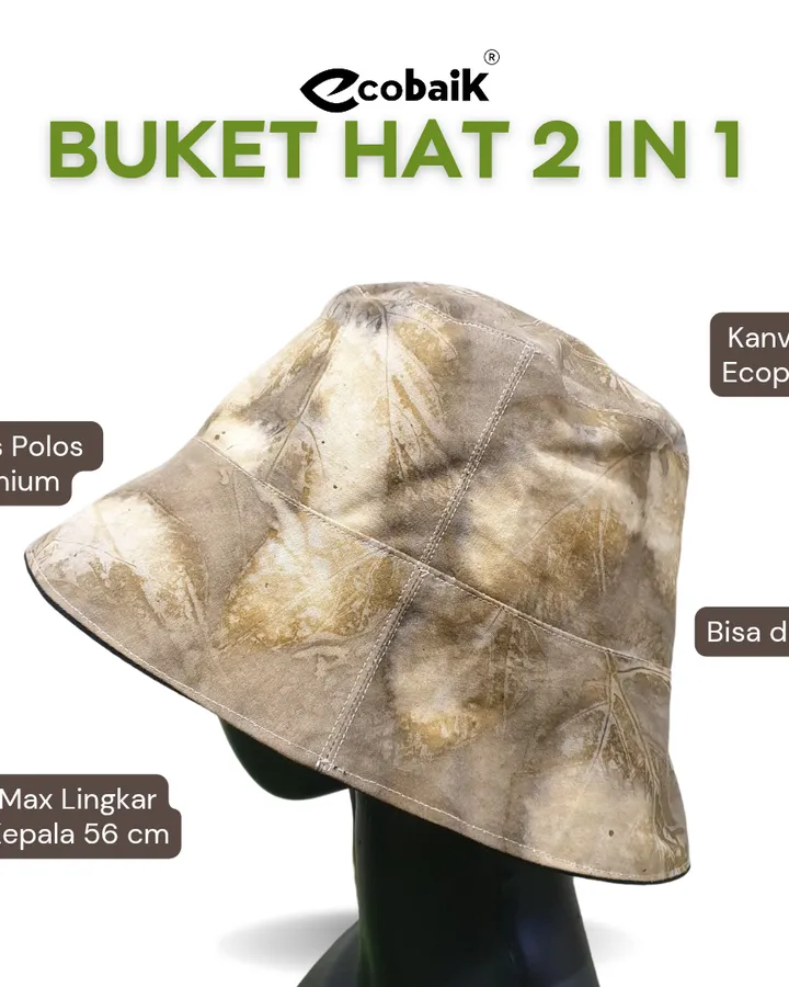 Buket Hat Ecoprint 2 in 1 M15