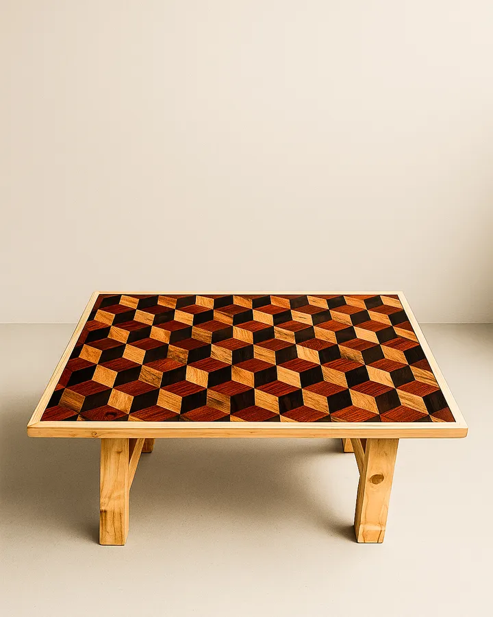 Handmade Cubic End Grain Coffee Table - Meja Tamu Dekor Aesthetic